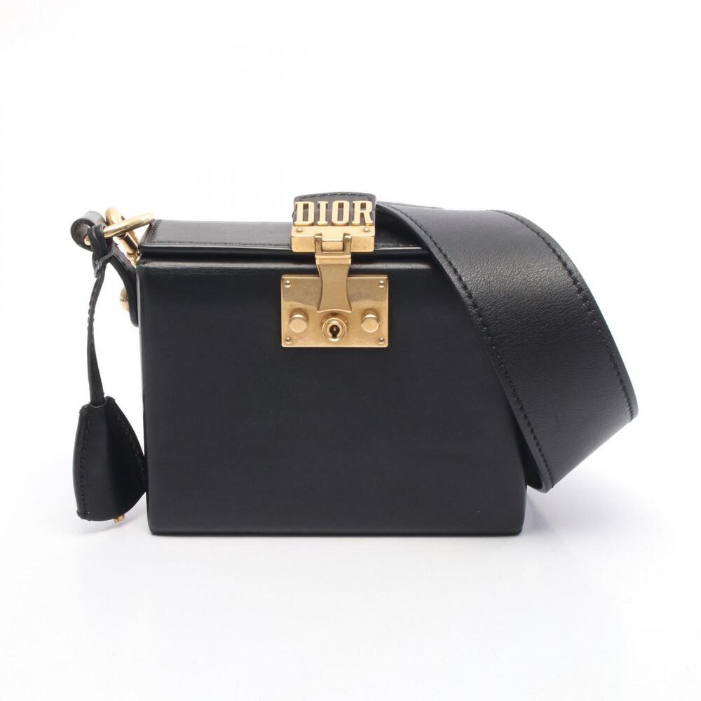 Christian Dior Dior Addict Small Box Shoulder Bag Handbag Leather Women's Black